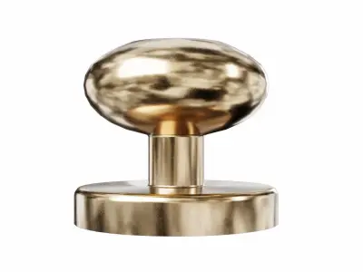 Brass door-handle Low-poly 3D model