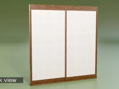 Japanese Shoji with basic design Low-poly 3D model