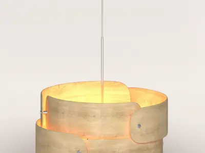 BUNKEFLO pendant light made of wood and metal 3D model