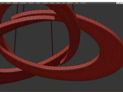 Destiny 4 Light LED Chandelier Low-poly 3D model