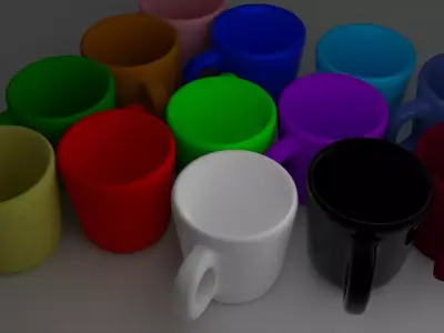 Mugs or Cups in 13 colours Free 3D model