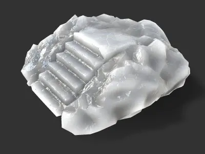 stairs stone 12 Low-poly 3D model