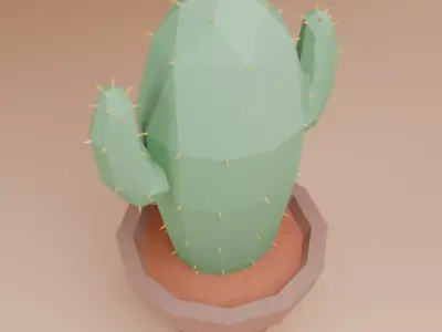 Cactus Low Poly Low-poly 3D model