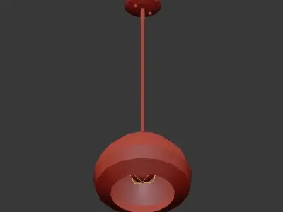 Amonte 1 Light Satin Gold Pendant with Matte Opal Glass Shade 3D model