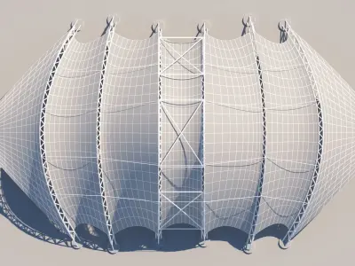 Tensile steel structure 3D model