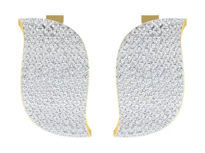 Light Weight Yellow Gold Diamond Earring EZ BI-17 3D print model