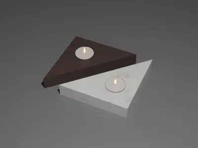 candle two triangles with in middle Low-poly 3D model