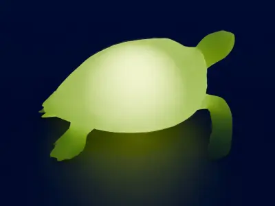 Indirect lighting of sea turtle 3D model