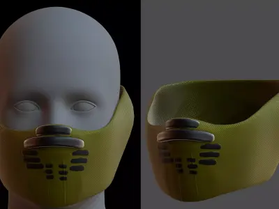 Gas mask helmet 3d model scifi Low-poly  Low-poly 3D model 169