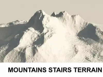 3d Terrain Mountains with stairs 3D model