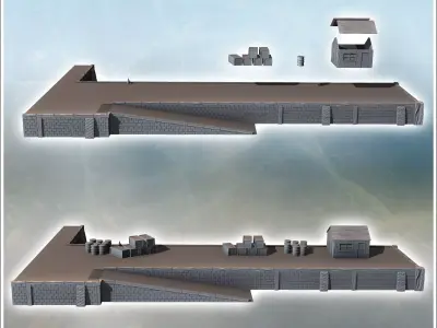 Industrial loading dock with access ramp and annex building 5 -  3D print model