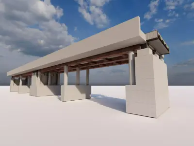 Structural engineering of Metal bridge structure 3D model shop