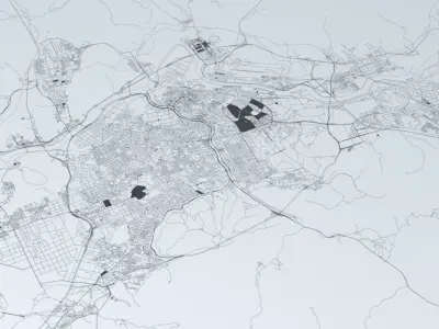 Daegu Road Network and Streets 3D model