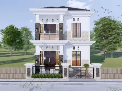2 Floor House Full Interior with Panorama ready enscape render 3D model