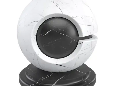 White Black Marble Simple - SSS 4K Texture