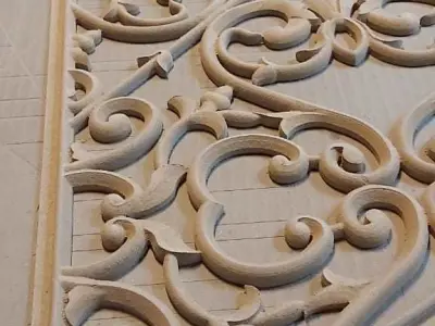 3d door carved wooden panels 3D model