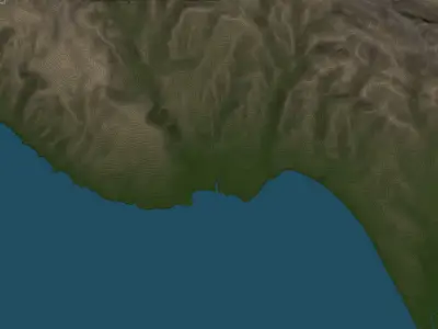 Monterey Bay Terrain Low-poly 3D model