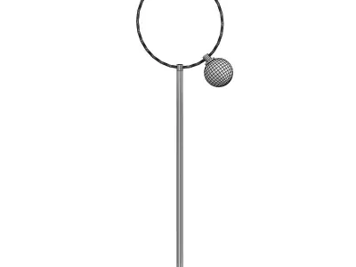 DROPS brass floor lamp with two glass globes 3D model