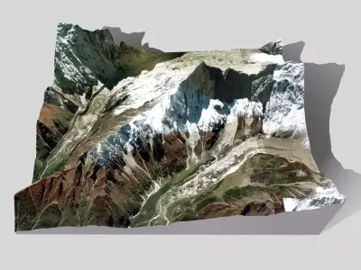  Mountain landscape Lanjam Glacier Gandaki Pradesh Nepal 3D model