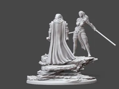 Duellist diorama - 35mm scale 3D print model