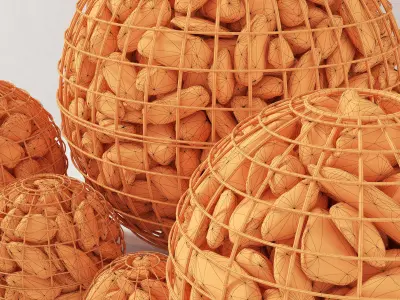 Gabion sphere form 3D model