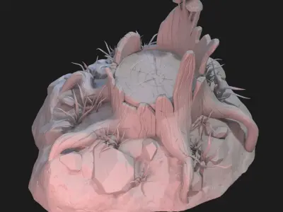 Fantasy stump 3D model
