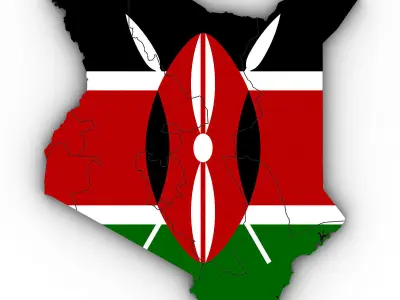 3d Political Map of Kenya 3D model