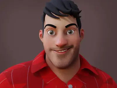 David Cartoon Rig V2 Low-poly 3D model