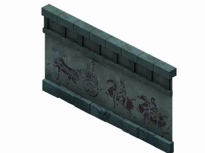 Game Underground - palace - walls 02 3D model