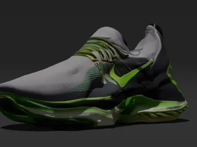 Light Green Nike  Free low-poly 3D model