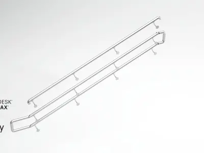 Railing stainless steel 3D model