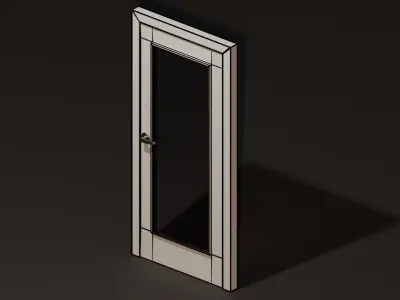Door with window Low-poly 3D model