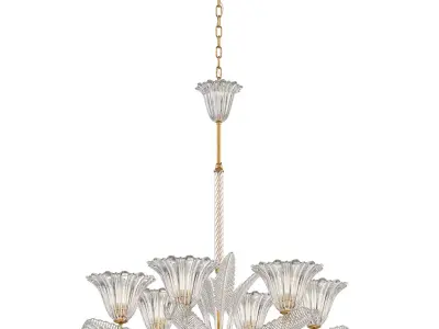 Kalm Kemp Murano Glass Chandelier by Ercole Barovier 3D model