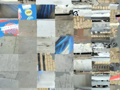 giant blue bird wall graffiti 3D model