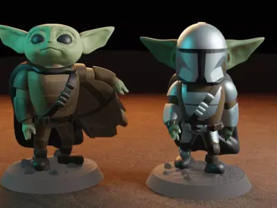 BABY YODA MANDALORIAN 3D print model