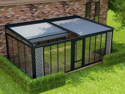 pergola metal shed with roof 3D model