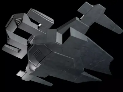 Futuristic Space Fighter Ship PBR 3D Model 3D model