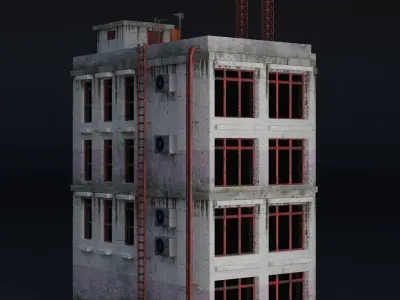 BUILDING URBAN AREA HONGKONG JAPAN CHINA ASIAN 09 Low-poly 3D model
