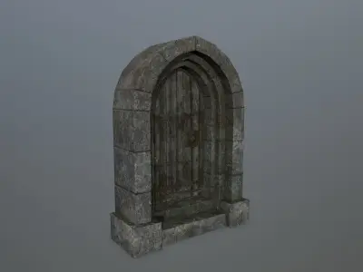 Medieval Door Low-poly 3D model