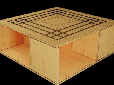 Coffee Table Low-poly 3D model 13