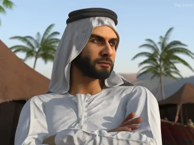  Middle Eastern Man Arms Crossed White 