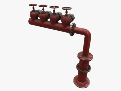 Fire Hydrant Low-poly 3D model