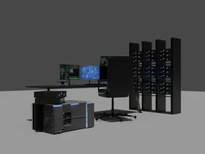 Sci fi setup - computer  3D model