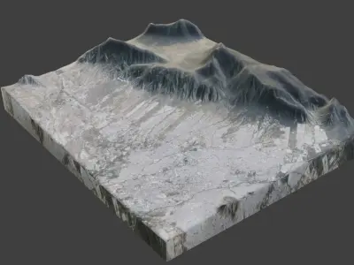 Himalchuli Mountain Low-poly 3D model