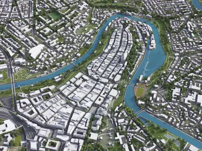 Bern - city Low-poly 3D model