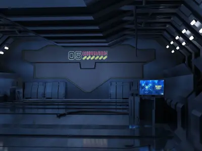 spaceship space station futuristic sci-fi fantasy 3D model