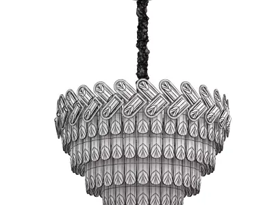 Adjustable Ceiling Light Fixture 5-Tier Crystal 3D model