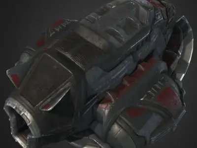 Lowpoly Pirate SpaceShip Low-poly 3D model