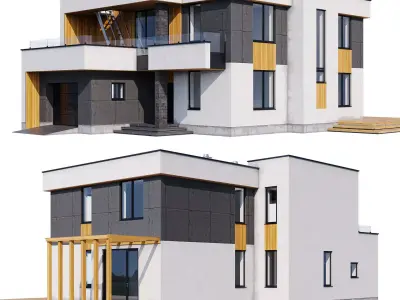 Modern house v85 3D model