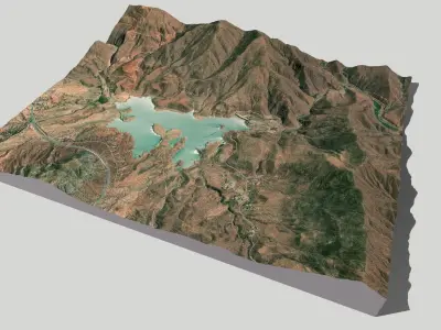 Barrage Abdelmuman Lake in Morocco 3D model
